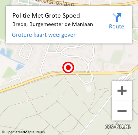 Locatie op kaart van de 112 melding: Politie Met Grote Spoed Naar Breda, Burgemeester de Manlaan op 14 juni 2023 17:59