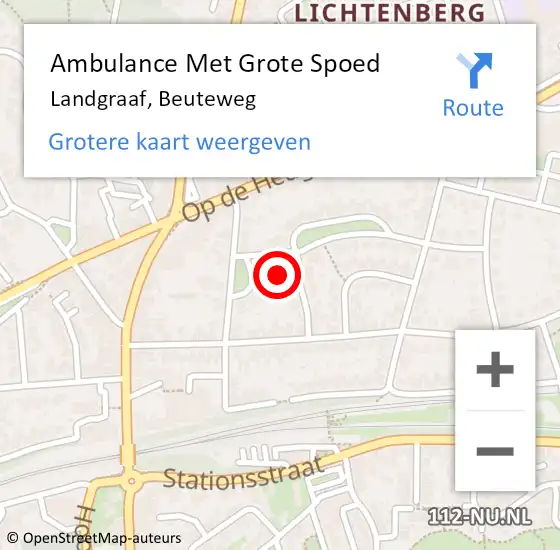 Locatie op kaart van de 112 melding: Ambulance Met Grote Spoed Naar Landgraaf, Surinameplein op 29 augustus 2014 00:18