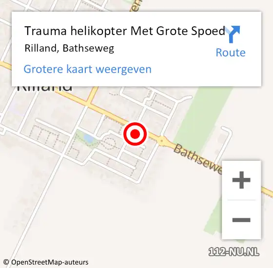 Locatie op kaart van de 112 melding: Trauma helikopter Met Grote Spoed Naar Rilland, Bathseweg op 14 juni 2023 18:48