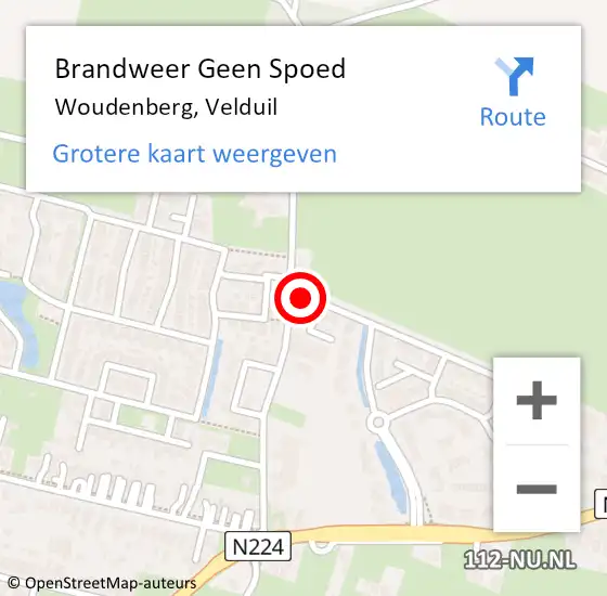 Locatie op kaart van de 112 melding: Brandweer Geen Spoed Naar Woudenberg, Velduil op 14 juni 2023 19:20