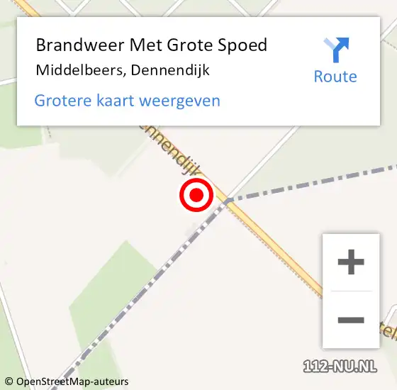 Locatie op kaart van de 112 melding: Brandweer Met Grote Spoed Naar Middelbeers, Dennendijk op 14 juni 2023 20:04