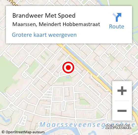 Locatie op kaart van de 112 melding: Brandweer Met Spoed Naar Maarssen, Meindert Hobbemastraat op 14 juni 2023 20:06