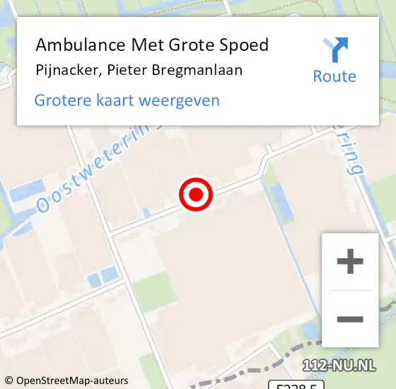 Locatie op kaart van de 112 melding: Ambulance Met Grote Spoed Naar Pijnacker, Pieter Bregmanlaan op 14 juni 2023 21:36