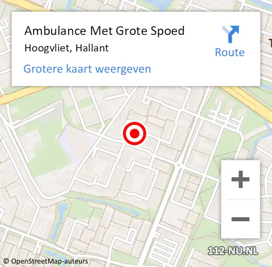 Locatie op kaart van de 112 melding: Ambulance Met Grote Spoed Naar Hoogvliet, Hallant op 14 juni 2023 22:13