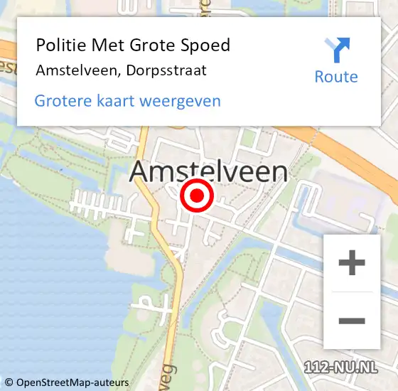 Locatie op kaart van de 112 melding: Politie Met Grote Spoed Naar Amstelveen, Dorpsstraat op 15 juni 2023 00:15