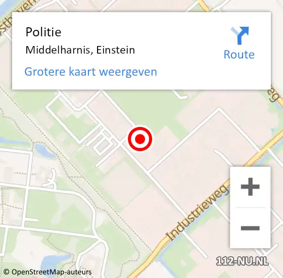 Locatie op kaart van de 112 melding: Politie Middelharnis, Einstein op 15 juni 2023 00:24