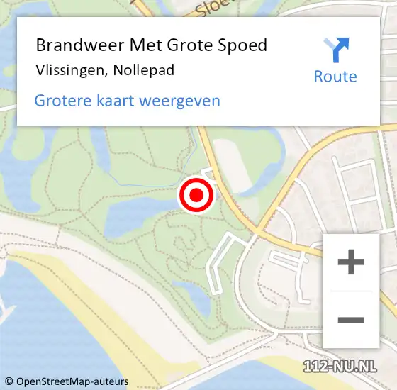 Locatie op kaart van de 112 melding: Brandweer Met Grote Spoed Naar Vlissingen, Nollepad op 15 juni 2023 01:55