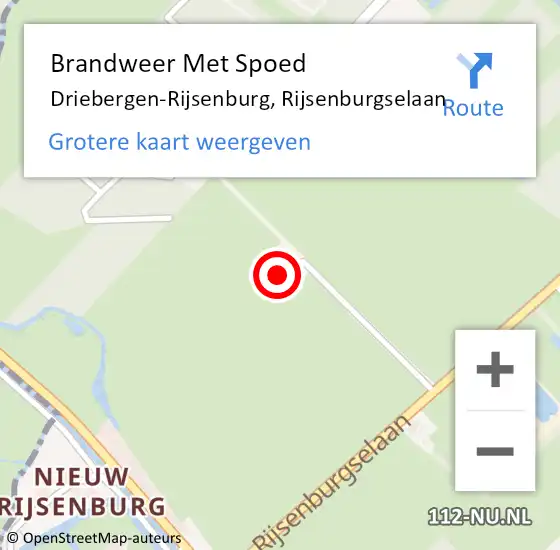 Locatie op kaart van de 112 melding: Brandweer Met Spoed Naar Driebergen-Rijsenburg, Rijsenburgselaan op 15 juni 2023 04:41