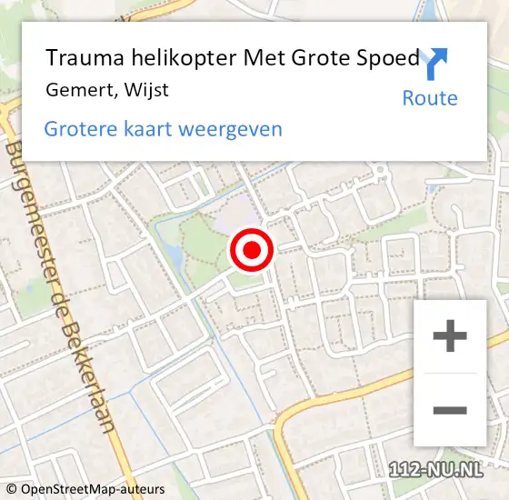 Locatie op kaart van de 112 melding: Trauma helikopter Met Grote Spoed Naar Gemert, Wijst op 15 juni 2023 07:00