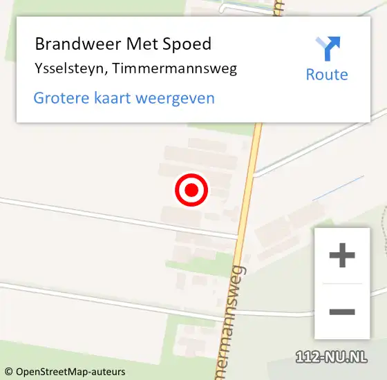 Locatie op kaart van de 112 melding: Brandweer Met Spoed Naar Ysselsteyn, Timmermannsweg op 15 juni 2023 07:11