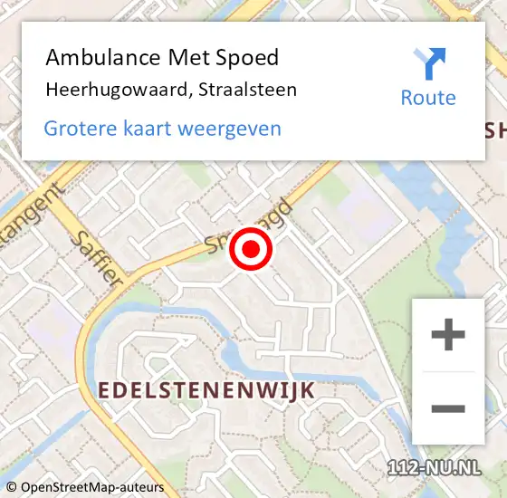 Locatie op kaart van de 112 melding: Ambulance Met Spoed Naar Heerhugowaard, Straalsteen op 15 juni 2023 08:23