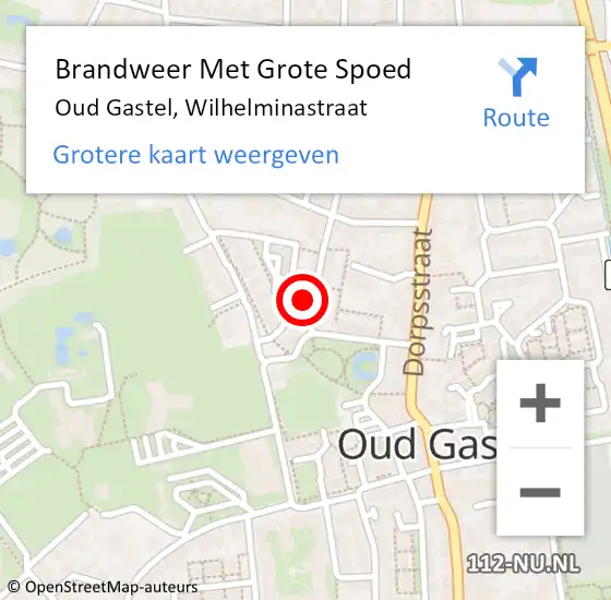 Locatie op kaart van de 112 melding: Brandweer Met Grote Spoed Naar Oud Gastel, Wilhelminastraat op 15 juni 2023 08:28