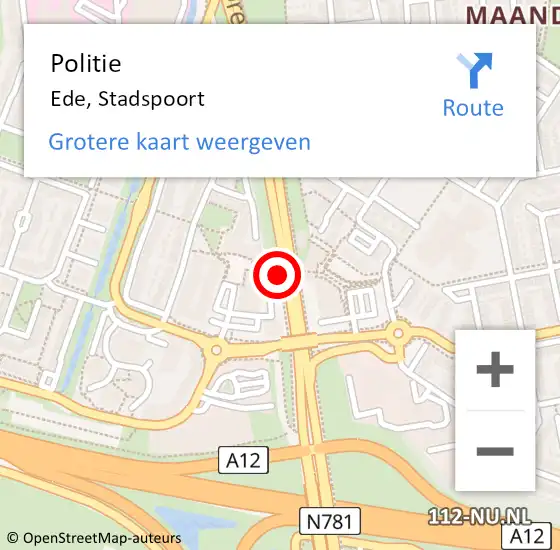 Locatie op kaart van de 112 melding: Politie Ede, Stadspoort op 15 juni 2023 08:52