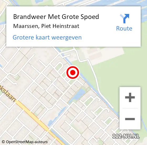 Locatie op kaart van de 112 melding: Brandweer Met Grote Spoed Naar Maarssen, Piet Heinstraat op 15 juni 2023 09:10