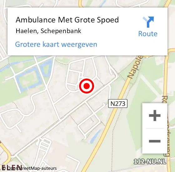 Locatie op kaart van de 112 melding: Ambulance Met Grote Spoed Naar Haelen, Schepenbank op 15 juni 2023 09:45