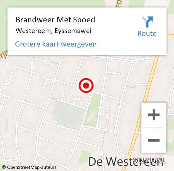 Locatie op kaart van de 112 melding: Brandweer Met Spoed Naar Westereem, Eyssemawei op 15 juni 2023 09:47