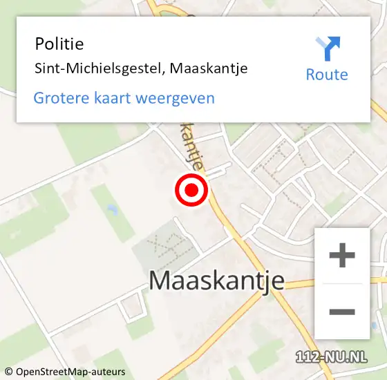 Locatie op kaart van de 112 melding: Politie Sint-Michielsgestel, Maaskantje op 15 juni 2023 10:09