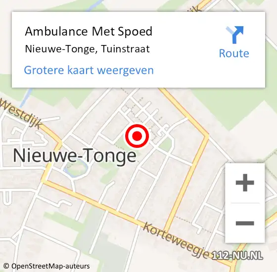 Locatie op kaart van de 112 melding: Ambulance Met Spoed Naar Nieuwe-Tonge, Tuinstraat op 15 juni 2023 11:44
