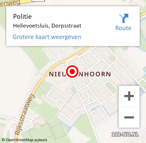 Locatie op kaart van de 112 melding: Politie Hellevoetsluis, Dorpsstraat op 15 juni 2023 12:29