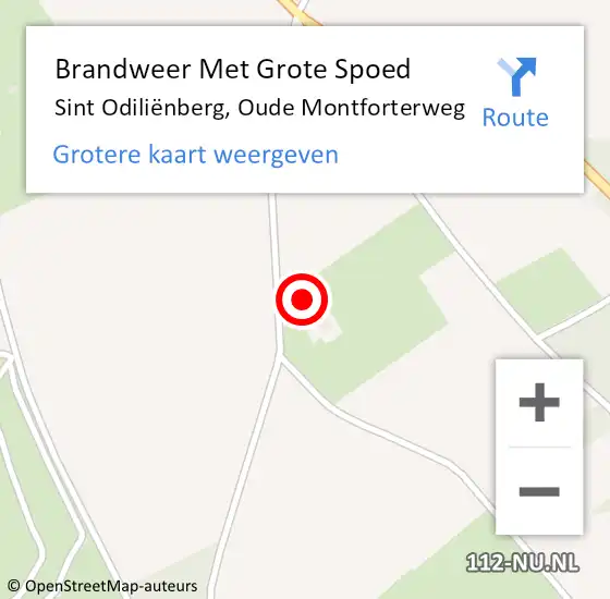 Locatie op kaart van de 112 melding: Brandweer Met Grote Spoed Naar Sint Odiliënberg, Oude Montforterweg op 15 juni 2023 12:43