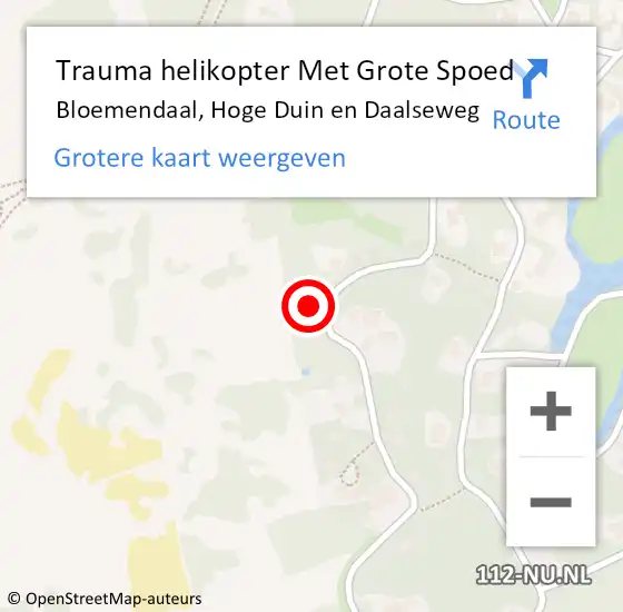 Locatie op kaart van de 112 melding: Trauma helikopter Met Grote Spoed Naar Bloemendaal, Hoge Duin en Daalseweg op 15 juni 2023 12:46