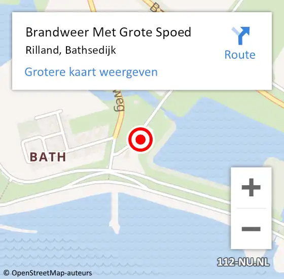 Locatie op kaart van de 112 melding: Brandweer Met Grote Spoed Naar Rilland, Bathsedijk op 15 juni 2023 15:03