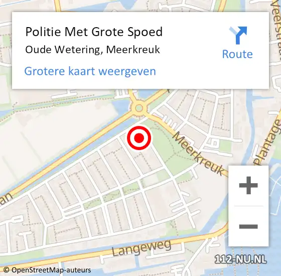 Locatie op kaart van de 112 melding: Politie Met Grote Spoed Naar Oude Wetering, Meerkreuk op 15 juni 2023 15:44