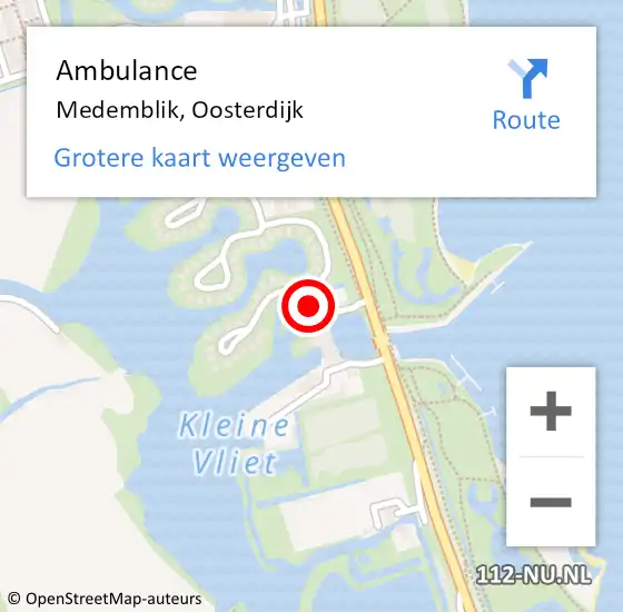 Locatie op kaart van de 112 melding: Ambulance Medemblik, Oosterdijk op 15 juni 2023 15:53