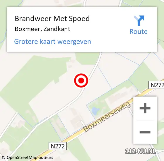 Locatie op kaart van de 112 melding: Brandweer Met Spoed Naar Boxmeer, Zandkant op 15 juni 2023 16:11