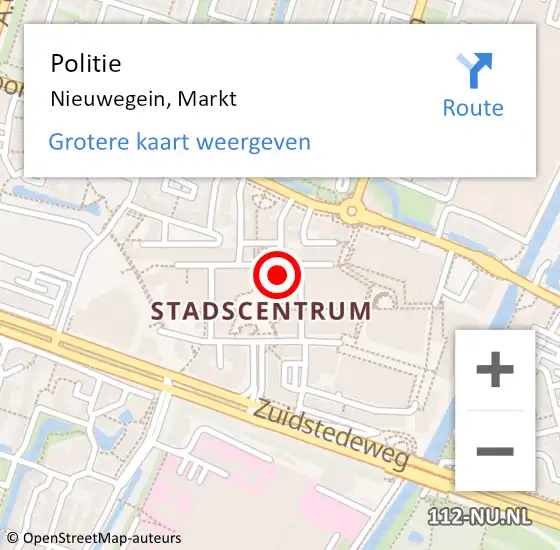 Locatie op kaart van de 112 melding: Politie Nieuwegein, Markt op 15 juni 2023 16:30