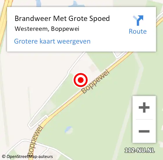 Locatie op kaart van de 112 melding: Brandweer Met Grote Spoed Naar Westereem, Boppewei op 15 juni 2023 16:31