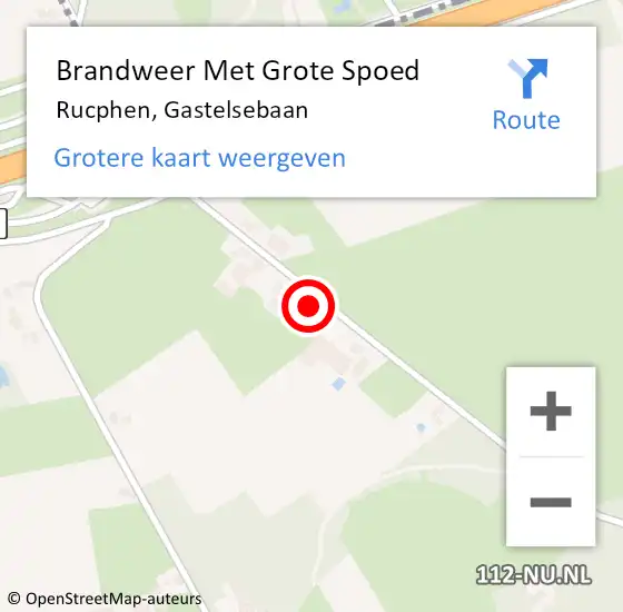 Locatie op kaart van de 112 melding: Brandweer Met Grote Spoed Naar Rucphen, Gastelsebaan op 15 juni 2023 16:32