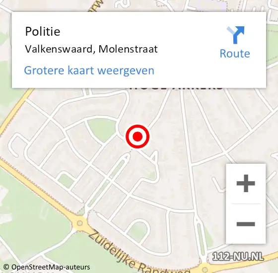 Locatie op kaart van de 112 melding: Politie Valkenswaard, Molenstraat op 15 juni 2023 17:02