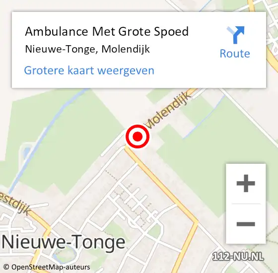 Locatie op kaart van de 112 melding: Ambulance Met Grote Spoed Naar Nieuwe-Tonge, Molendijk op 15 juni 2023 17:10