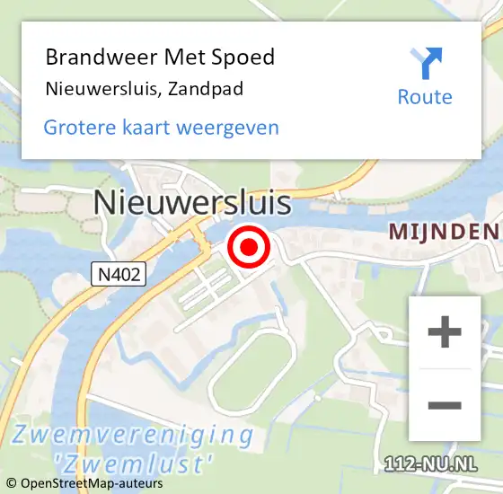 Locatie op kaart van de 112 melding: Brandweer Met Spoed Naar Nieuwersluis, Zandpad op 15 juni 2023 17:20