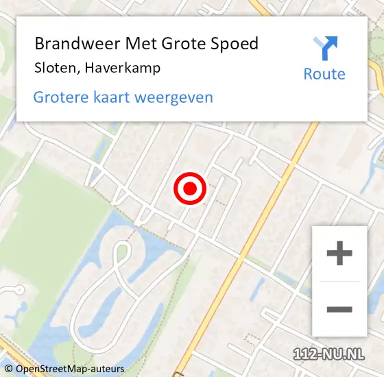 Locatie op kaart van de 112 melding: Brandweer Met Grote Spoed Naar Sloten, Haverkamp op 15 juni 2023 18:18