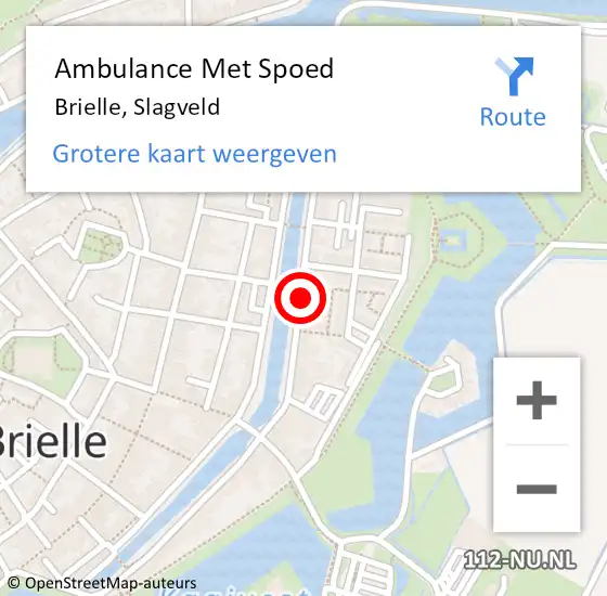 Locatie op kaart van de 112 melding: Ambulance Met Spoed Naar Brielle, Slagveld op 15 juni 2023 18:30