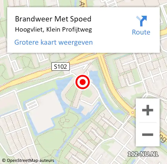 Locatie op kaart van de 112 melding: Brandweer Met Spoed Naar Hoogvliet, Klein Profijtweg op 15 juni 2023 18:43