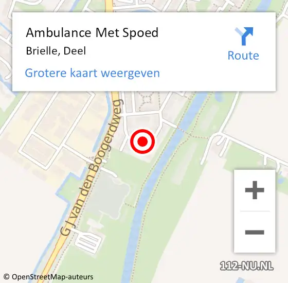 Locatie op kaart van de 112 melding: Ambulance Met Spoed Naar Brielle, Deel op 15 juni 2023 18:59