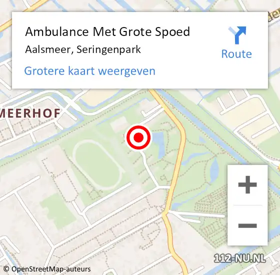 Locatie op kaart van de 112 melding: Ambulance Met Grote Spoed Naar Aalsmeer, Seringenpark op 15 juni 2023 19:21