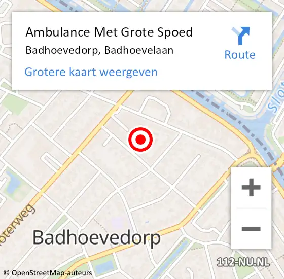 Locatie op kaart van de 112 melding: Ambulance Met Grote Spoed Naar Badhoevedorp, Badhoevelaan op 15 juni 2023 19:29