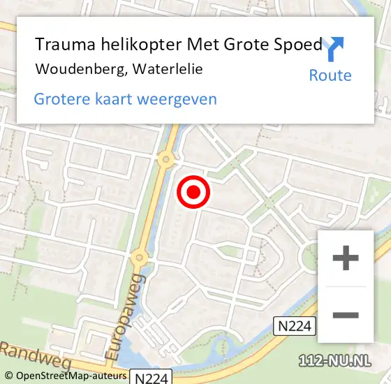 Locatie op kaart van de 112 melding: Trauma helikopter Met Grote Spoed Naar Woudenberg, Waterlelie op 15 juni 2023 19:30