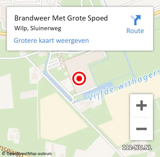 Locatie op kaart van de 112 melding: Brandweer Met Grote Spoed Naar Wilp, Sluinerweg op 15 juni 2023 19:42