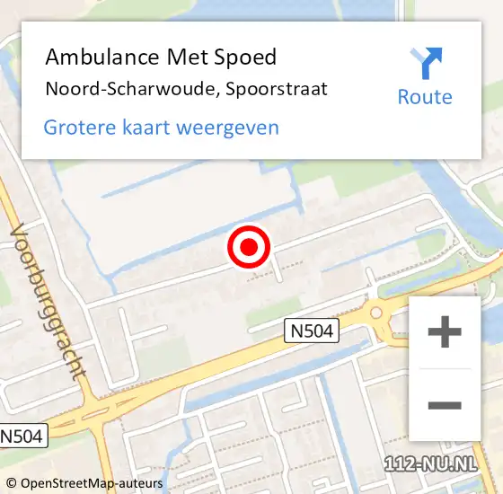 Locatie op kaart van de 112 melding: Ambulance Met Spoed Naar Noord-Scharwoude, Spoorstraat op 15 juni 2023 19:49