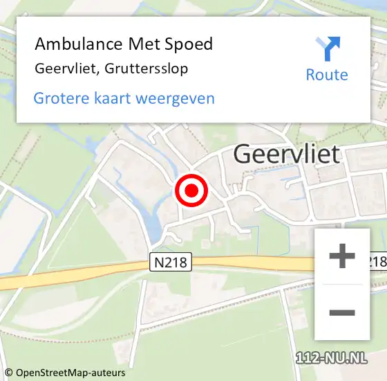 Locatie op kaart van de 112 melding: Ambulance Met Spoed Naar Geervliet, Gruttersslop op 15 juni 2023 20:13