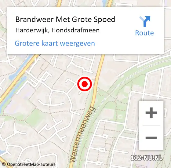 Locatie op kaart van de 112 melding: Brandweer Met Grote Spoed Naar Harderwijk, Hondsdrafmeen op 15 juni 2023 20:44