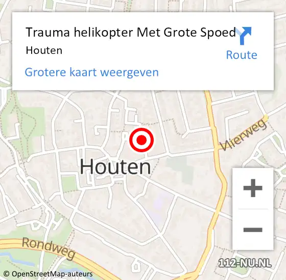 Locatie op kaart van de 112 melding: Trauma helikopter Met Grote Spoed Naar Houten op 15 juni 2023 20:51