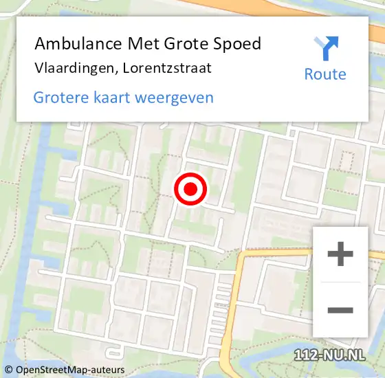 Locatie op kaart van de 112 melding: Ambulance Met Grote Spoed Naar Vlaardingen, Lorentzstraat op 15 juni 2023 20:57