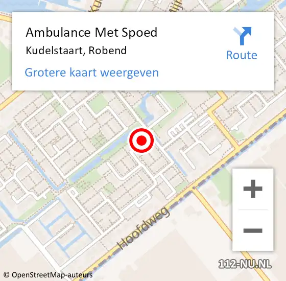 Locatie op kaart van de 112 melding: Ambulance Met Spoed Naar Kudelstaart, Robend op 15 juni 2023 21:20