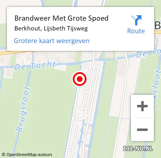 Locatie op kaart van de 112 melding: Brandweer Met Grote Spoed Naar Berkhout, Lijsbeth Tijsweg op 15 juni 2023 21:39